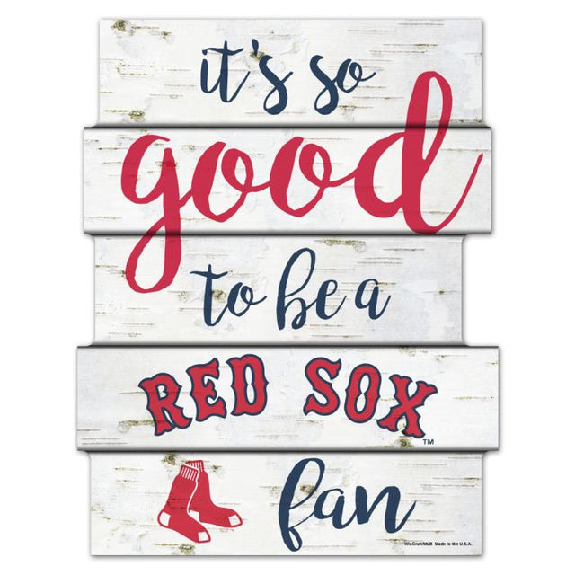 Boston Red Sox Birch Wood Sign 11"X14"