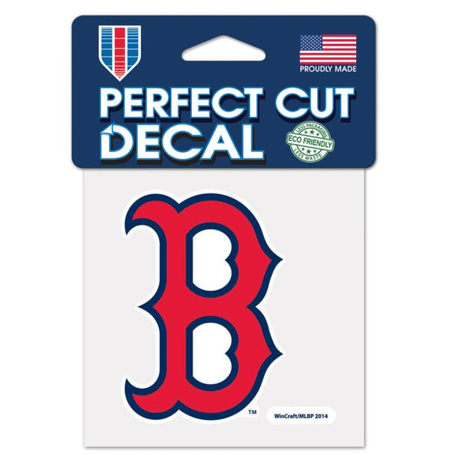 Calcomanía de color de corte perfecto con el logotipo de la gorra de los Boston Red Sox de 4" x 4"