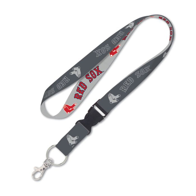 Boston Red Sox Charcoal Lanyard w/detachable buckle 1"