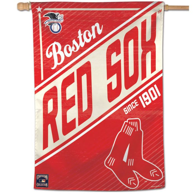 Bandera vertical de los Boston Red Sox/Cooperstown de Cooperstown, 28" x 40"