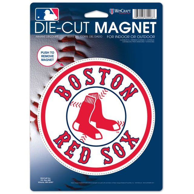 Imán troquelado con el logotipo de los Boston Red Sox, 6,25" x 9"