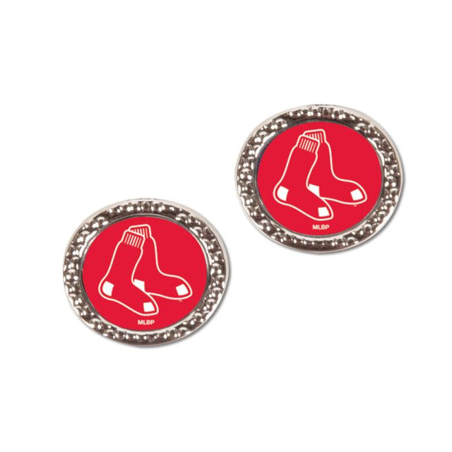 Boston Red Sox Earrings Jewelry Carded Round