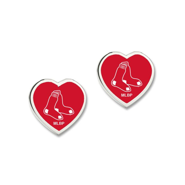 Boston Red Sox Earrings w/3D Heart