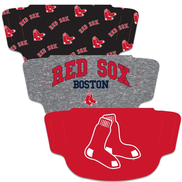 Boston Red Sox Fan Mask Face Cover 3 Pack