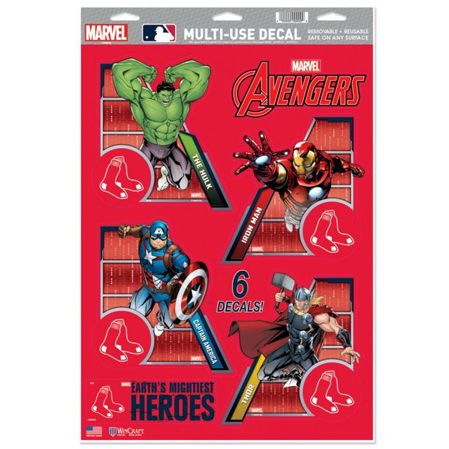 Calcomanía multiusos de los Boston Red Sox/Marvel (c) 2021 de MARVEL, 11" x 17"