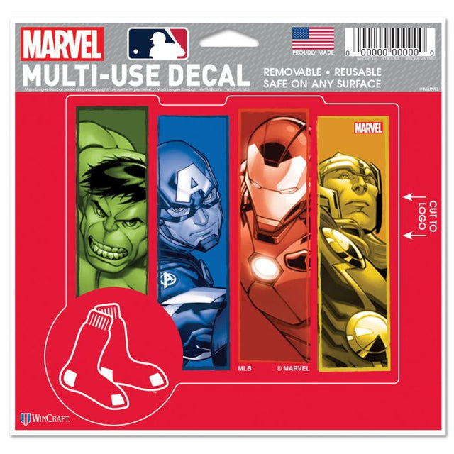 Calcomanía multiusos de los Boston Red Sox/Marvel (c) 2021 de MARVEL: corte con el logotipo de 5" x 6"