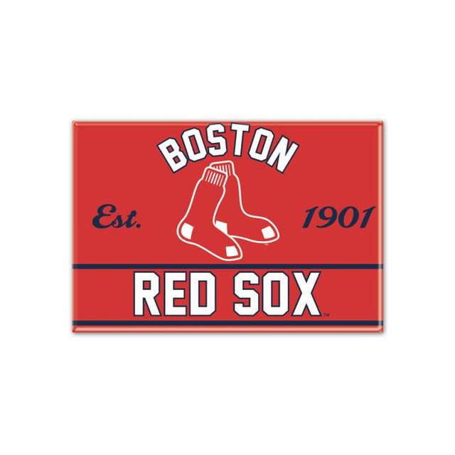 Imán de metal de los Boston Red Sox de 2,5" x 3,5"