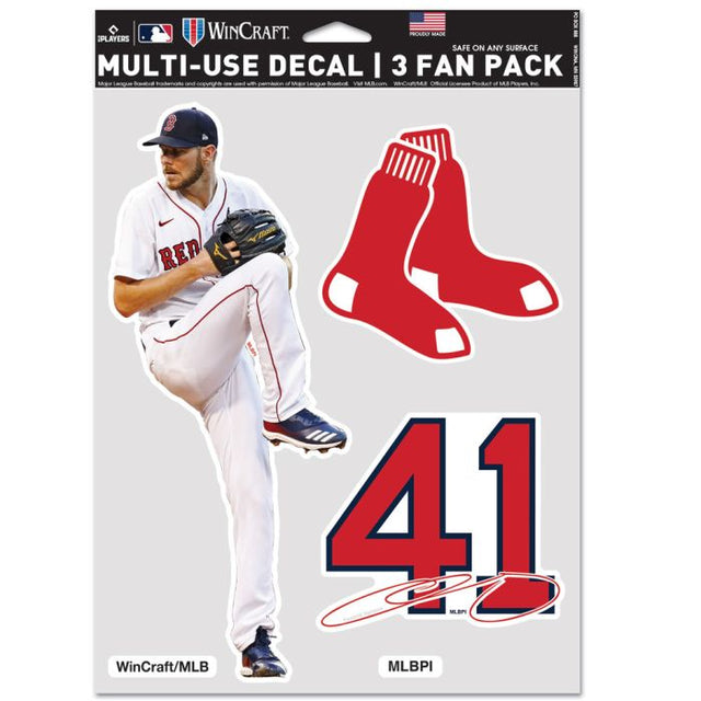 Boston Red Sox Multi Use 3 Fan Pack Chris Sale