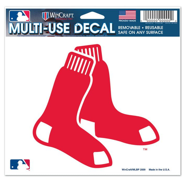 Boston Red Sox Multi-Use Decal -Clear Bckrgd 5" x 6"