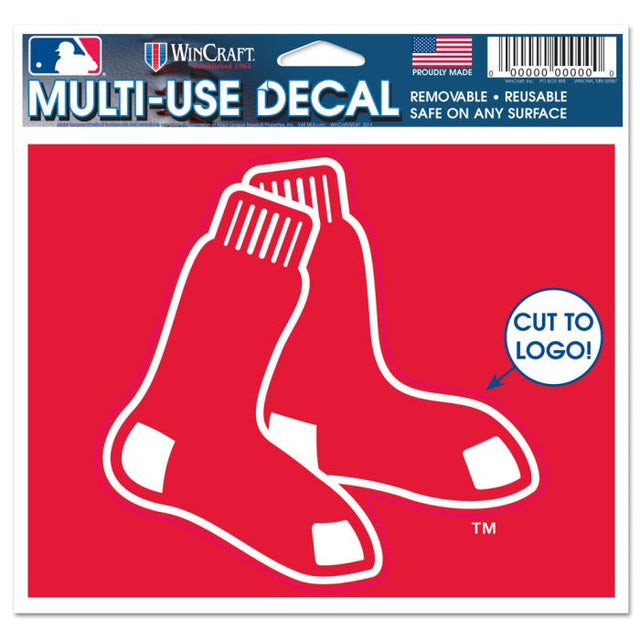 Calcomanía multiusos de los Boston Red Sox: cortada con el logotipo de 5" x 6"