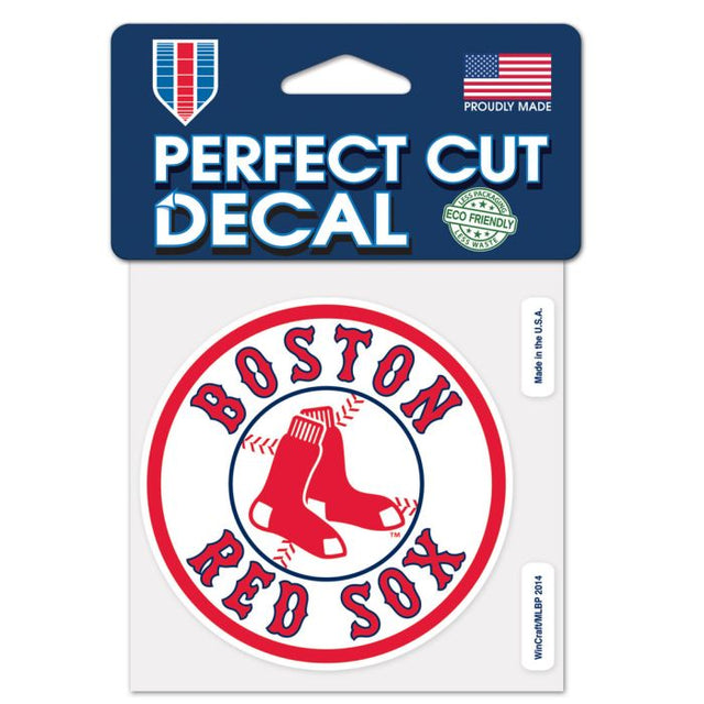 Calcomanía de color de corte perfecto de los Boston Red Sox de 4" x 4"