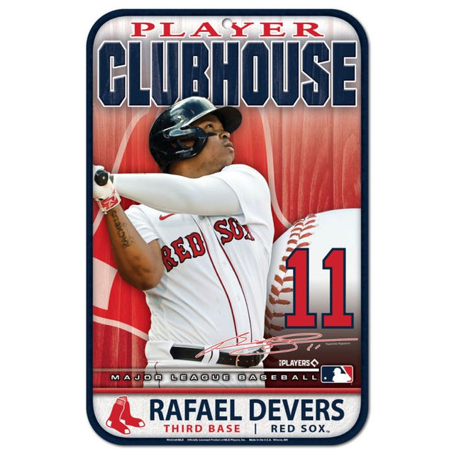 Cartel de plástico de los Boston Red Sox de 11" x 17" de Rafael Devers