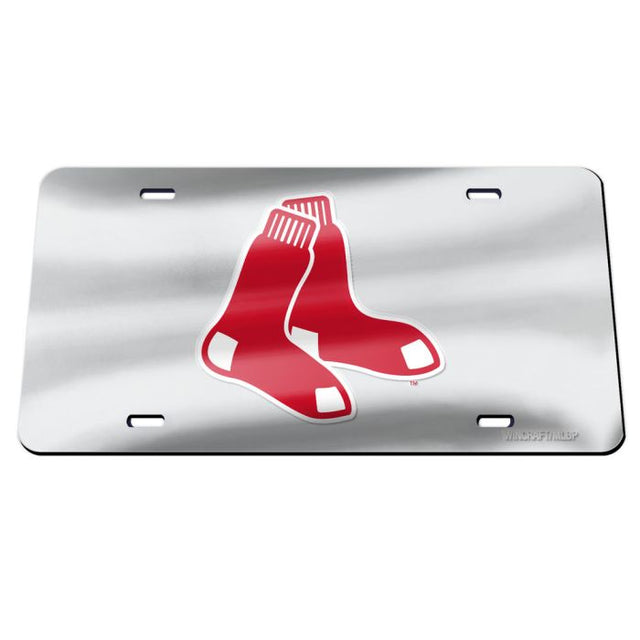 Boston Red Sox SILVER Specialty Acrylic License Plate