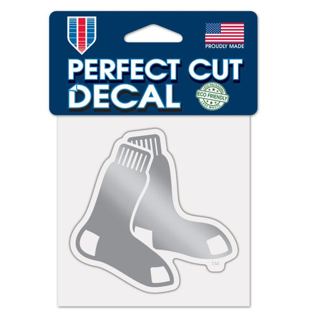 Boston Red Sox Silver Decal Metallic 4" x 4"