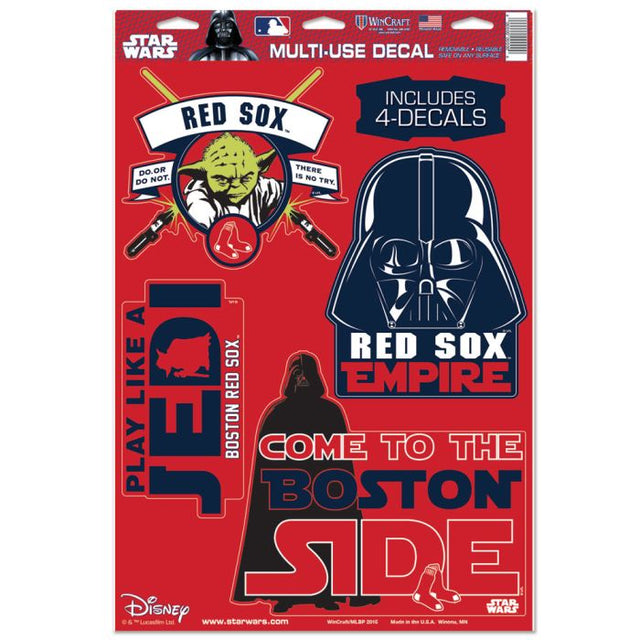 Calcomanía multiusos de los Boston Red Sox / Star Wars Darth Vader y Yoda de 11" x 17"