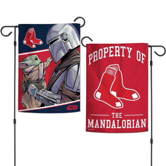 Boston Red Sox / Star Wars Mandalorian Garden Flags 2 sided 12.5" x 18"