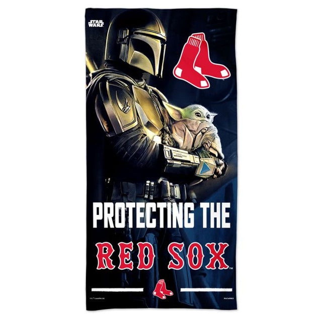 Toalla de playa Spectra de los Boston Red Sox y Star Wars Mandalorian de 30" x 60"