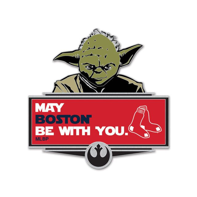 Tarjeta de joyería con pin de colección de Yoda de los Boston Red Sox y Star Wars