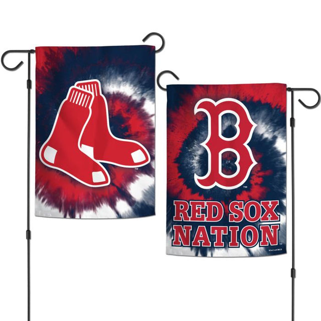 Banderas de jardín teñidas con los Boston Red Sox, de 2 lados, 12,5" x 18"