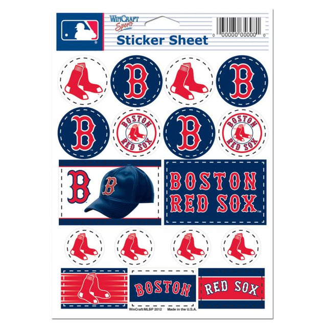 Lámina de vinilo con calcomanías de los Boston Red Sox de 5" x 7"