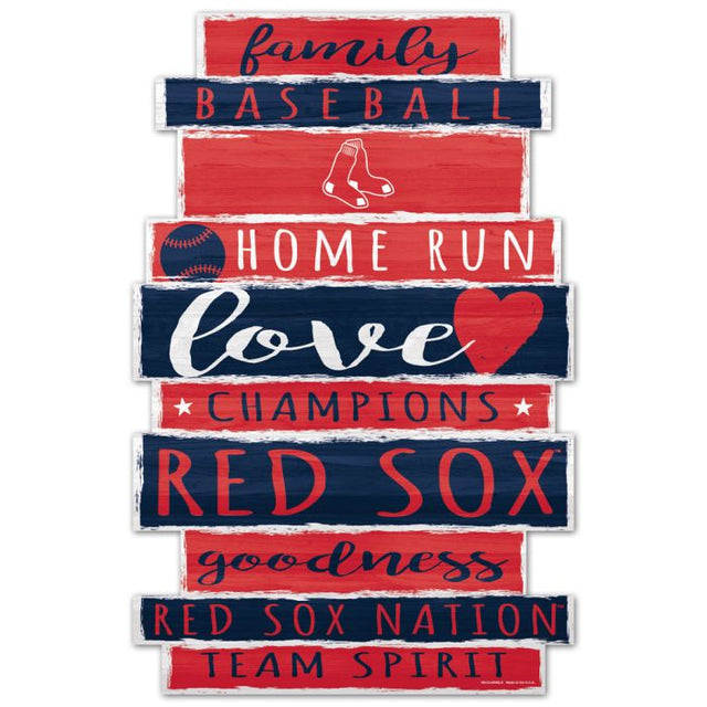 Letrero de madera de los Boston Red Sox de 11" x 17" y 1/4" de grosor