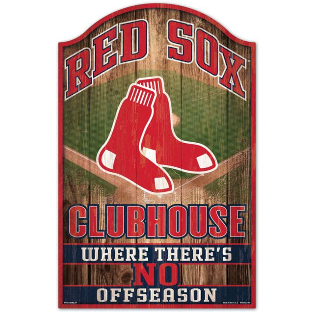 Letrero de madera de los Boston Red Sox de 11" x 17" y 1/4" de grosor