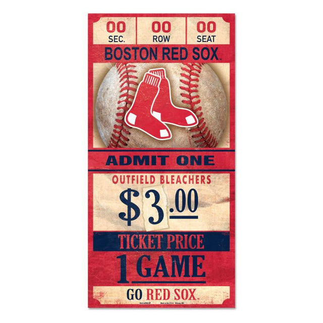 Letrero de madera de los Boston Red Sox de 6 x 12 3/8" de grosor