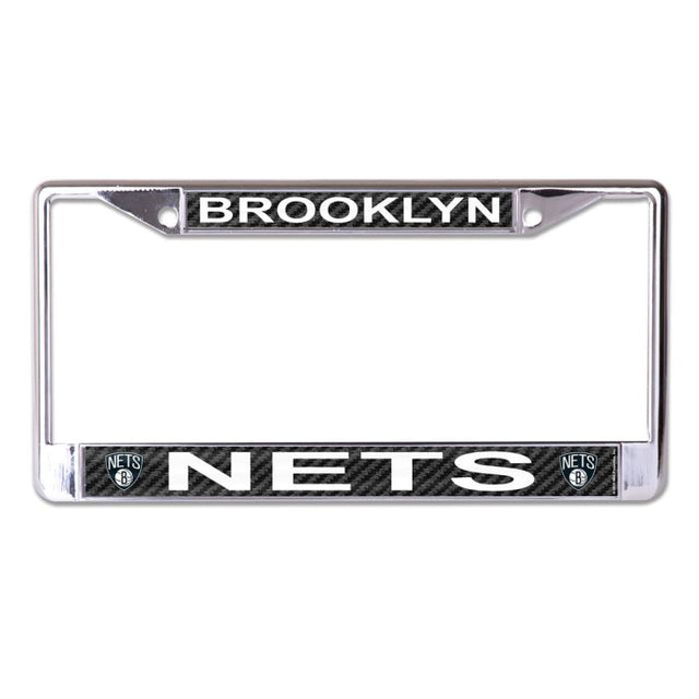 Brooklyn Nets CARBON Lic Plt Frame S/L Printed