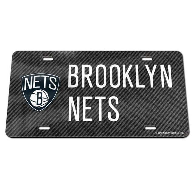 Brooklyn Nets CARBON Specialty Acrylic License Plate