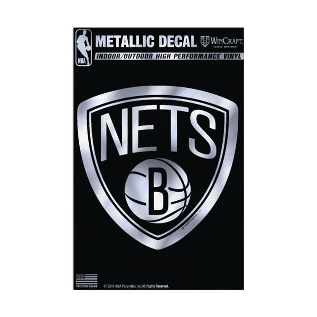 Brooklyn Nets Decal Metallic 3" x 5"