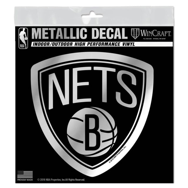 Brooklyn Nets Decal Metallic 6" x 6"