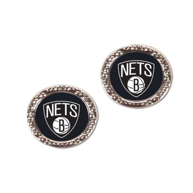 Brooklyn Nets Earrings Jewelry Carded Round