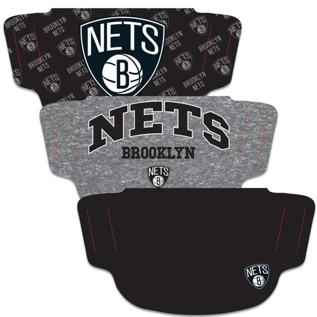 Paquete de 3 mascarillas faciales para fanáticos de los Brooklyn Nets