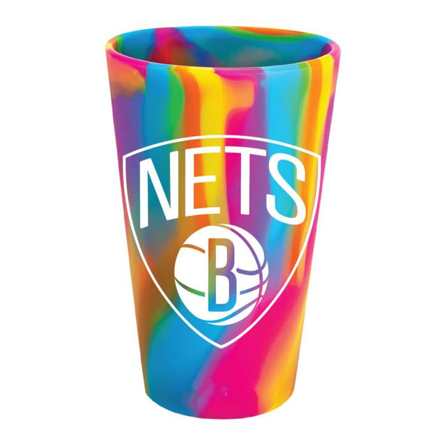 Vaso de pinta de silicona de 16 oz con el logo de los Brooklyn Nets Hippie Hops