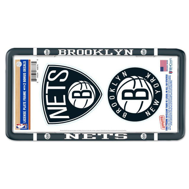 Brooklyn Nets License Plate Thin Frame - Plastic w/Decal