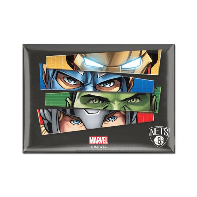 Brooklyn Nets / Marvel (c) 2021 MARVEL Metal Magnet 2.5" x 3.5"