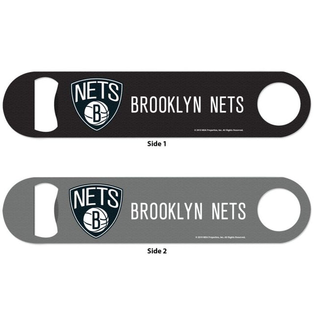 Abridor de botellas de metal de los Brooklyn Nets de 2 lados