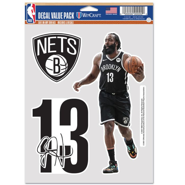 Paquete multiusos para 3 fanáticos de los Brooklyn Nets, James Harden