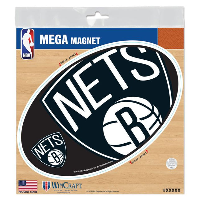 Imanes para exteriores de los Brooklyn Nets, 6" x 6"