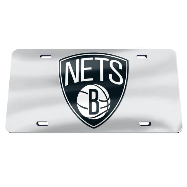 Brooklyn Nets SILVER Specialty Acrylic License Plate