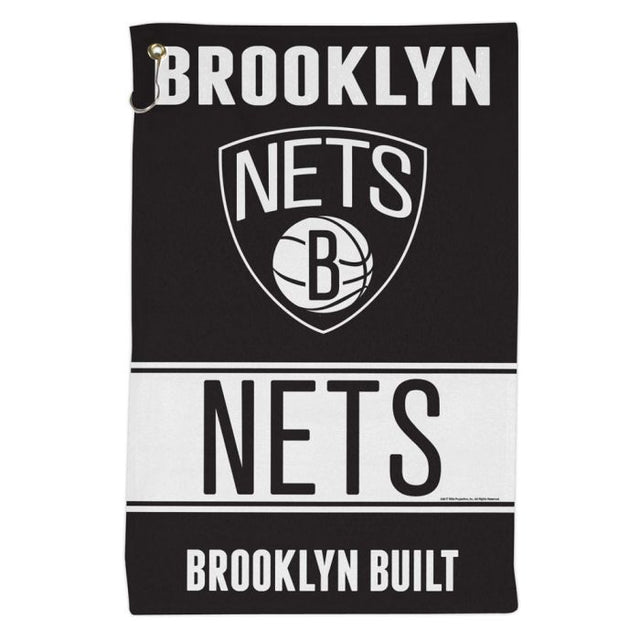 Toalla deportiva de 16 x 25 pulgadas con el lema de los Brooklyn Nets