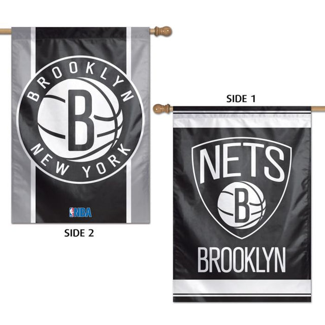 Brooklyn Nets Vertical Flag 2 Sided 28" x 40"