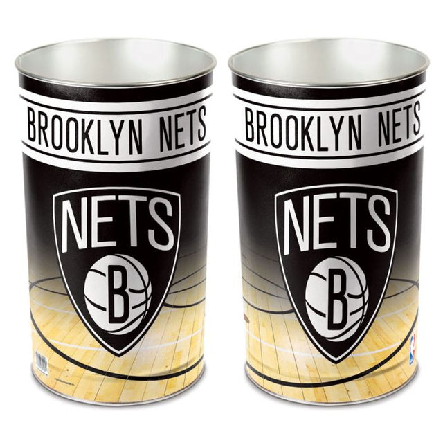 Brooklyn Nets Wastebasket - tapered 15"H