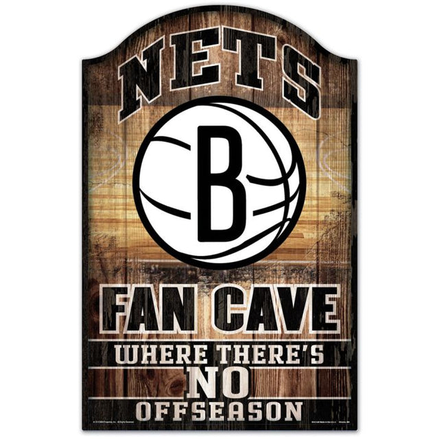 Brooklyn Nets Wood Sign 11" x 17" 1/4" thick