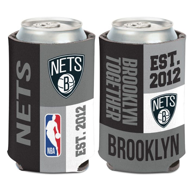 Enfriador de lata con bloques de colores de los Brooklyn Nets, 12 oz.