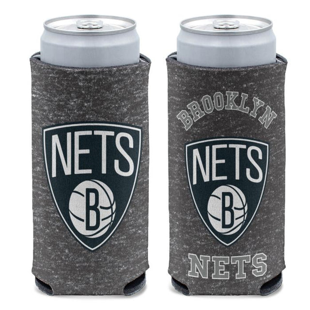 Enfriador de latas delgado de 12 oz con estampado de jaspeado de los Brooklyn Nets