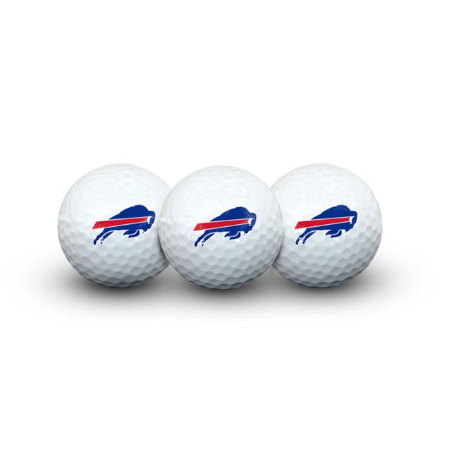 3 pelotas de golf Buffalo Bills en estuche tipo concha