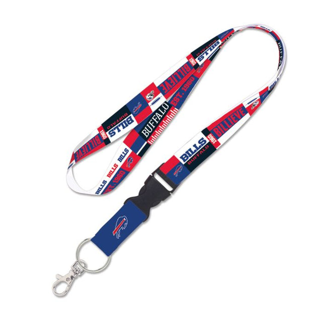 Buffalo Bills Color Block Lanyard w/detachable buckle 1"