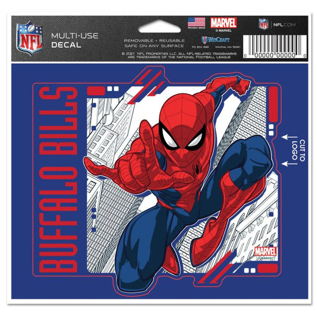 Calcomanía multiusos de Marvel de Buffalo Bills/Marvel (C) 2021: corte con el logotipo de 5" x 6"