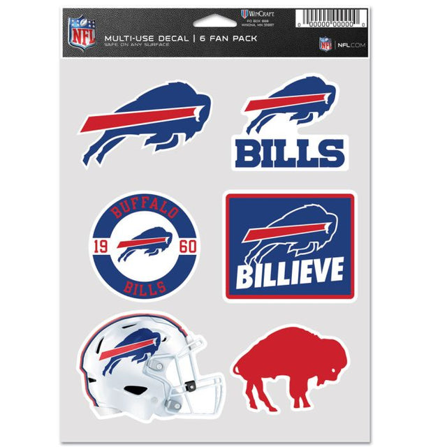 Paquete de 6 ventiladores multiusos de los Buffalo Bills